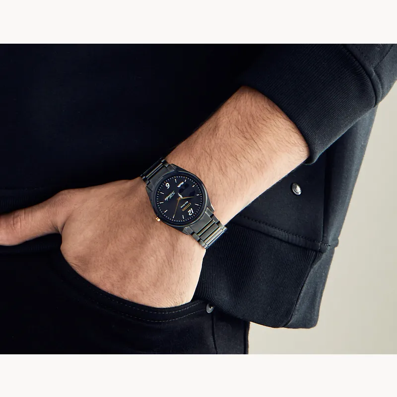 Stan Lee Black Dial Stainless Steel Bracelet AR3077 56W CITIZEN